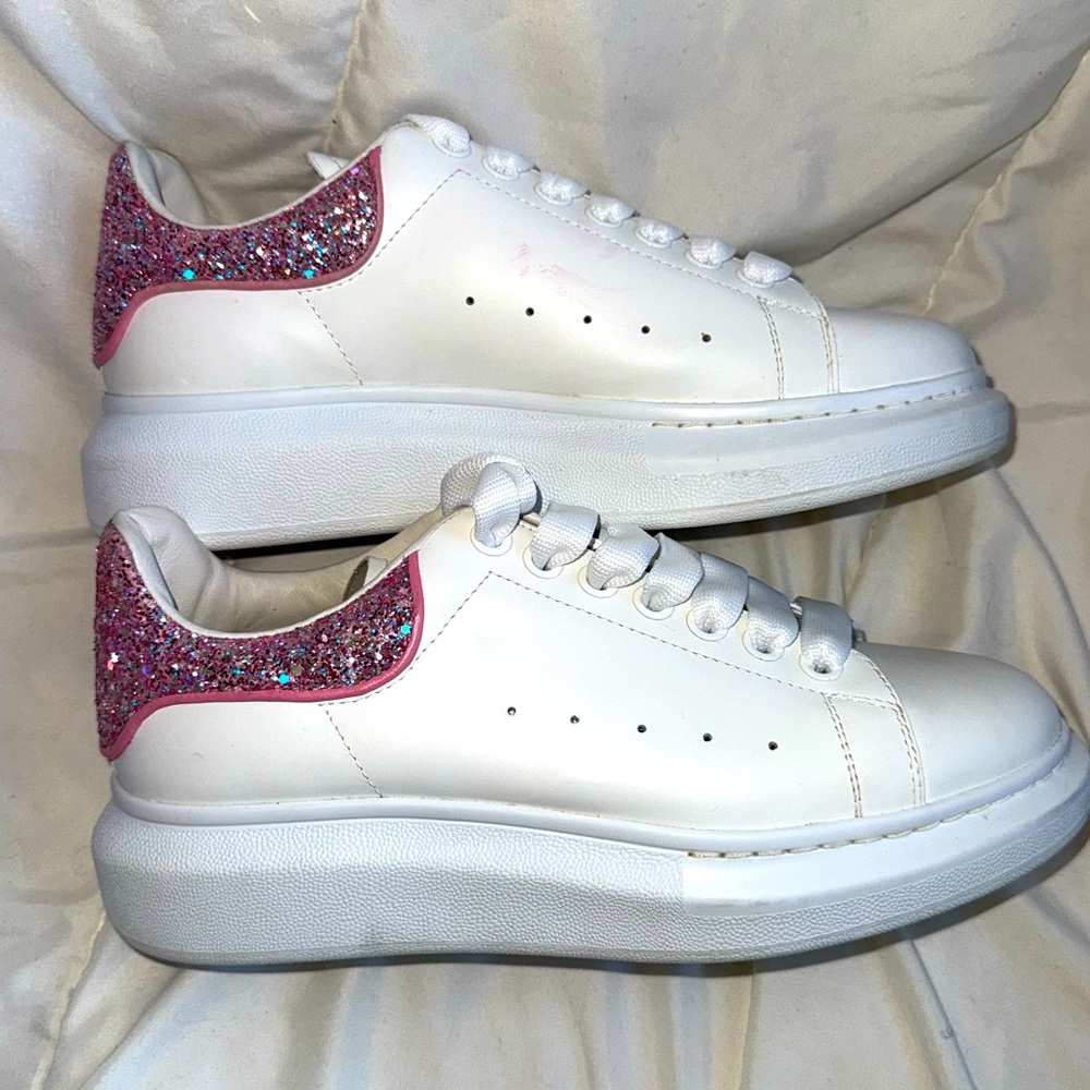 Alexander McQueen Women’s Oversized Sneakers pink glitter sz EU 39 US 9